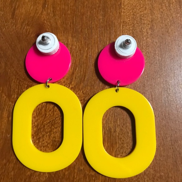 Drop Earrings Yellow/Pink for sale  Brand: unknown - Picture 6 of 7